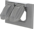 Hubbell-Bell 5180-0 1-Gang Horizontal Weatherproof Cover, Device Mount Flip Cover, Duplex, Gray