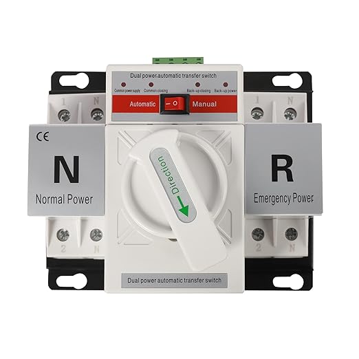 (New) 2P 63A Dual Power Automatic Transfer Switch with Manual Changeover and Generator, 110V, White