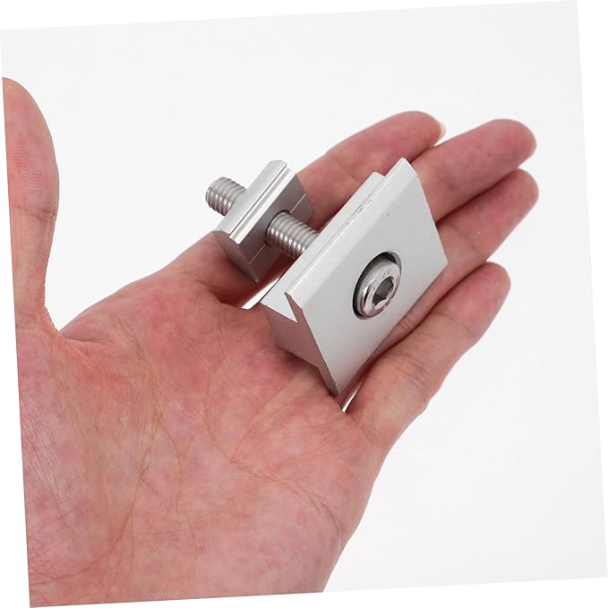 4pcs Solar Panel Mid Clamp Nuts Bolts Solar Mounting Brackets Shaped Mid Clips for Installations