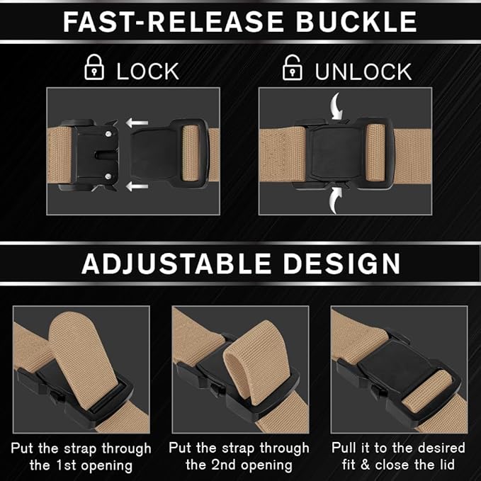 TECEUM Tactical Belt – Heavy-Duty & Quick Release – Military, Work, Rigger, Duty & Utility Belt for Men