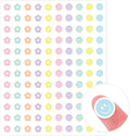 JarThenaAMCS 2400Pcs Mini Flower and Smile Face Sticker Pastel Floral Paper Decal Preppy Self-Adhesive Sticker for Planner Reward Envelope Scrapbook DIY Supplies, 0.5 in