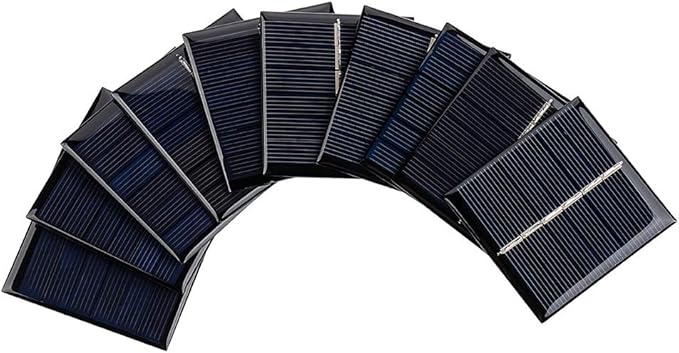 SUNYIMA 10Pcs 3V 120mA Micro Solar Panels Cells DIY Solar Epoxy Plate Electric Toy Materials Photovoltaic Cells Charger 60mmx55mm/2.36"x2.16"