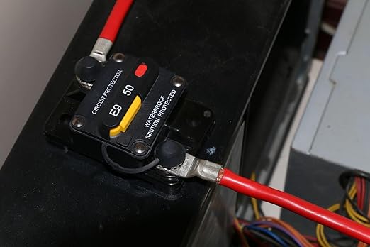 E9 60 Amp Circuit Breaker with Recessed Switch Design | Waterpoof IP67 Protection DC 12V-72V 60A Manual Reset Surface Mount
