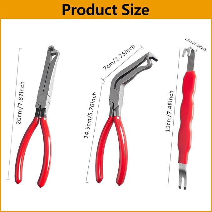 Automotive Electrical Terminal Connector Separator Removal Tool Set for Cars, Electrical Disconnect Pliers and Connector Tool (3-Piece)