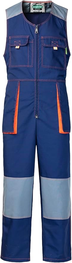 Men's Sleeveless Coveralls Multi-Functional Mechanics Workwear Stylish Work Coveralls Overalls Cargo Jumpsuit