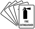 Signs ByLITA Portrait Round Fire Extinguisher Sign with Adhesive Tape, Mounts On Any Flat Surface (White) - Medium (5 Pack)