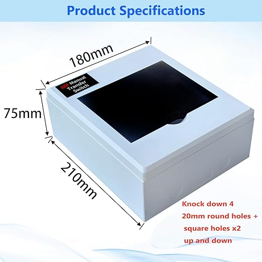 100A Generator Transfer Switch, Manual Transfer Switch, 120/240V, 24000W Capacity, Tailor-Made for Portable Generator. 100A 3P Dual Power Manual