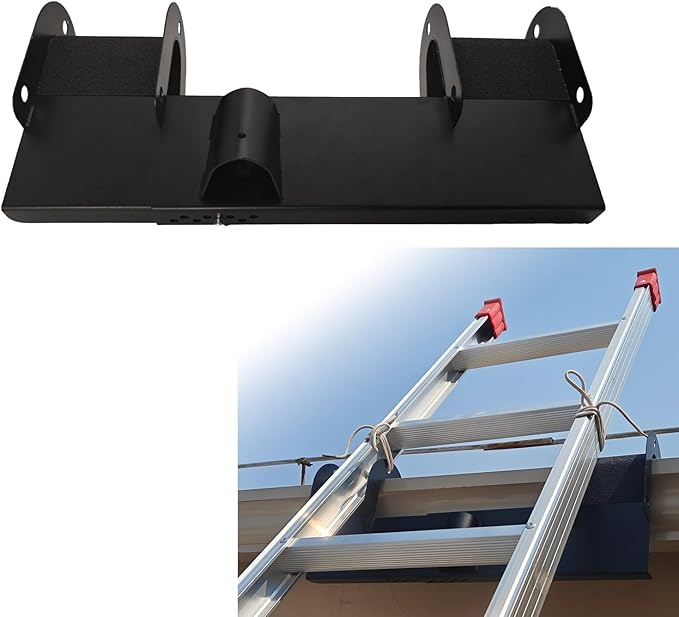Gutter Guard Ladder Stabilizer, Non-Slip Ladder Helper for Gutters and Roof Access Safety, Adjustable Width Range Stabilizer-Ladder Helper, 1 Pack (Black)