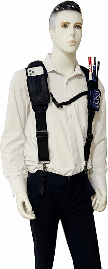 Tool Belt Suspenders for Work Belt Heavy Duty Padded with Magnetic WristBand Attachment Loops for Men