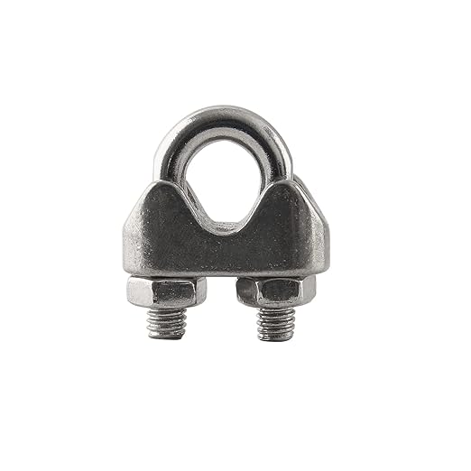 HSTECH 16PCS 3/16 Inch M4 304 Stainless Steel Wire Rope Cable Clip Clamp, Used for Anything That Involves Cable Clips: Rigging, Temporary Guardrail Systems, Securing Loads, Hanging Banners Or Flags