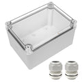 LeMotech Junction Box IP67 Waterproof Dustproof Electrical Box Project Box DIY Enclosure Gray with Transparent Clear Cover, External Size 6.9x4.9x3.9in (175x125x100mm)