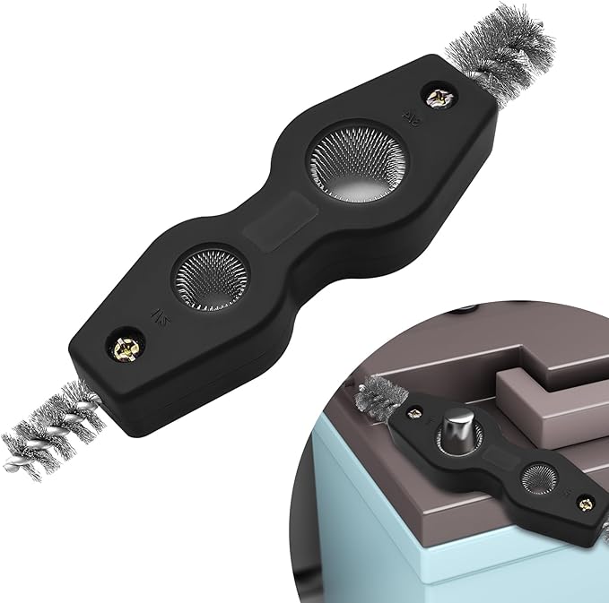 4 in 1 Car Battery Cleaning Brush, Battery Terminal Cleaner, Anti-Rust Car Terminals Machine Parts Cleaning Tool with Steel Wire, Auto Post Cleaner Brush Tool Fit for Vehicle & Marine (Black)