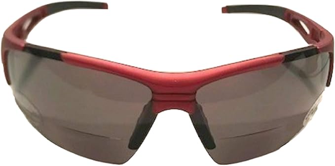 The Jackson Bifocal Safety Reading Sunglasses, Red/Smoke Lens + 1.50