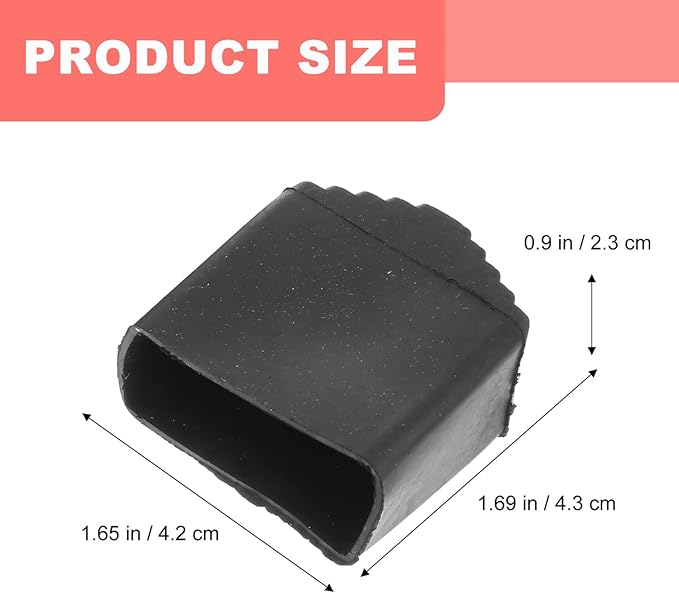 Operitacx Folding Ladder Feet Covers Non-Slip Rubber Ladder Foot Pads 1.69X1.65X0.90In Easy to Install Leg Protective Pads for Home and Industrial Use