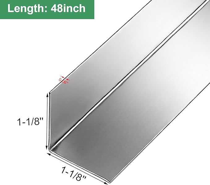 10 Pieces 1-1/8 x 48Inch Wall Corner Protector Guards, Stainless Steel Walls Edge Protector for Walls, Cabinet, Door Frame Protection, Adhesive Tape Not Included