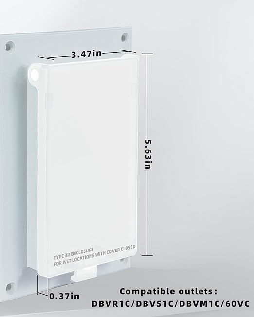 Electrical Box Replacement Cover, DBVC-1 Extra Duty Replacement for All-Weather Use, Type 3r Enclosure Cover for Wet Locations Can be adapted to DBVR1C/DBVS1C/60VC, Improve Electricity Safety (2 Pack)