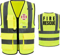 Reflective Security Safety Vests Heavy Duty with 7 Pockets and Front Zipper