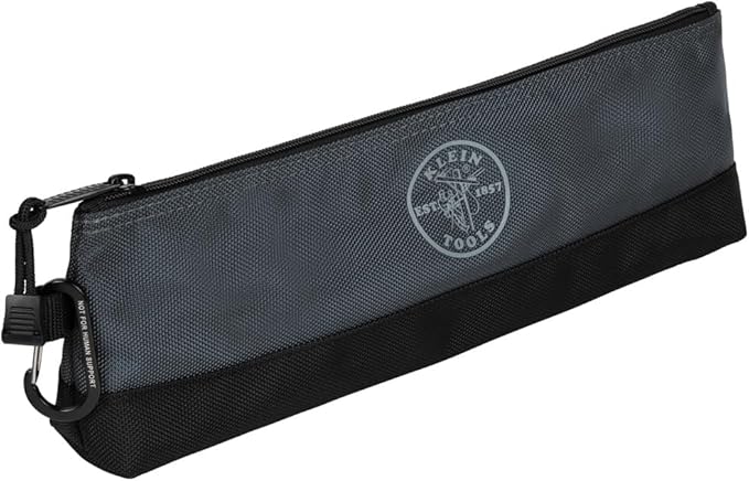 Klein Tools 55569 Stand-Up Zipper Bag Tool Pouch with Carabiners, Reinforced Gusseted Bottoms, Water Resistant 1680d, Multi-Size 5-Pack