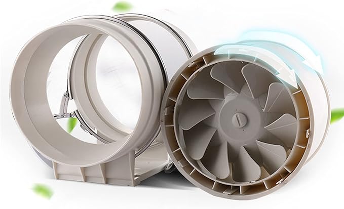 DNYSYSJ 6" Inline Duct Fan, 75W 318CFM Ventilation ExtractorFan 6" Exhaust Fans Low Noise Inline Blower 6in Duct Fan with Efficient Quiet Copper Motor for Ducting,Vents,Bathroom,Kitchen