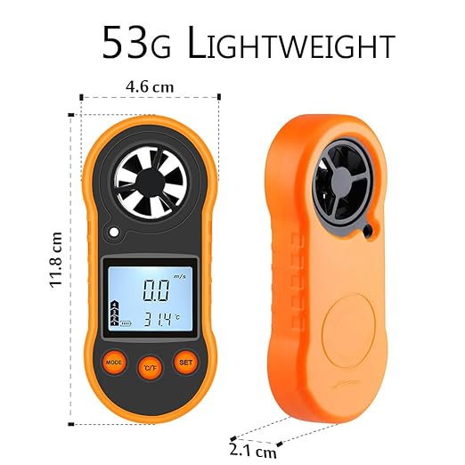 Digital Wind Speed Meter Anemometer,Handheld Air Flow Velocity Meter for Measuring Wind Speed/Temperature with Backlight LCD,for Shooting, HVAC, Drone Flying,Windsurfing, Sailing, Surfing, Fishing