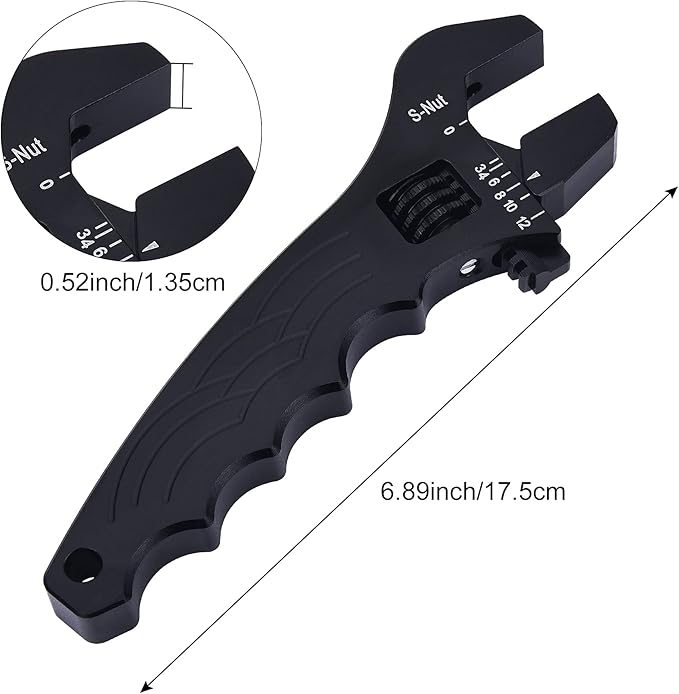 EVIL ENERGY AN Fitting Hose Wrench Adjustable 3AN-12AN Aluminum Black