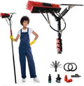 Water Fed Pole Kit, Solar Panel Cleaning Kit, Telescopic Cleaning Brush, Window Solar Panel Cleaning Brush and Pole, Window Washing Equipment Solar Panel Roof Glass Cleaner Tool(36FT/10.8M)