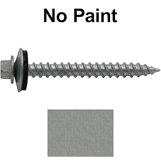 12 x 2 NO Paint Metal Roofing Screws - Hex Washer Head- Self-Starting/Tapping - EPDM Washer. 4 X 250 Bags - 1,000 Screws