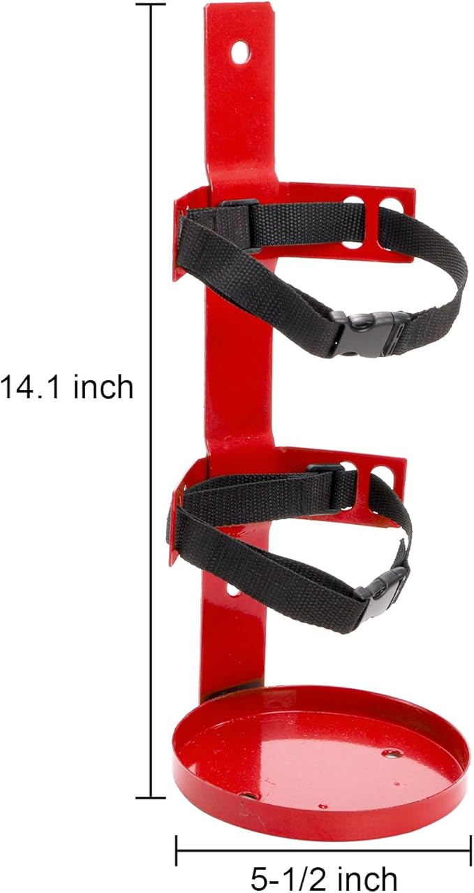 Bekith 2 Pack Fire Extinguisher Mount Wall Bracket, Heavy Duty Wall Hanging Bracket up to 5 lbs, Fire Extinguisher Holder for Home, Office, School, Laboratory