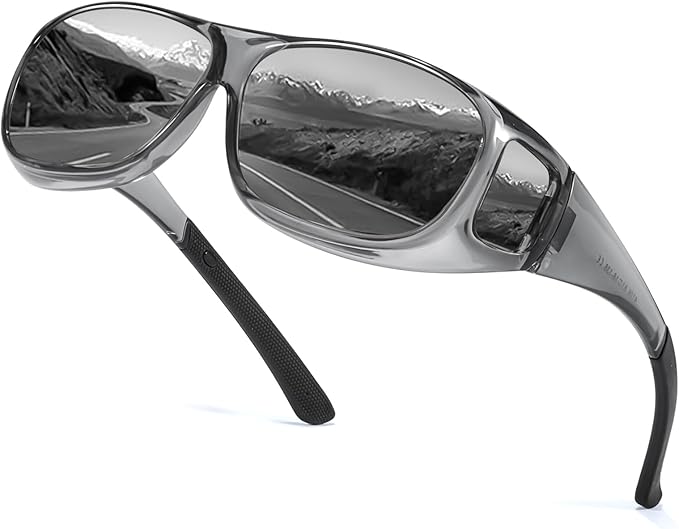 Myiaur Fit Over Glasses Sunglasses for Men Women， Polarized UV400 Protection, Anti-Glare for Driving & Outdoor Activities