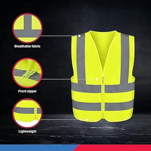 Neiko High Visibility Safety Vest ANSI Class 2, No Pocket, Neon Yellow, 3X-Large (3XL)