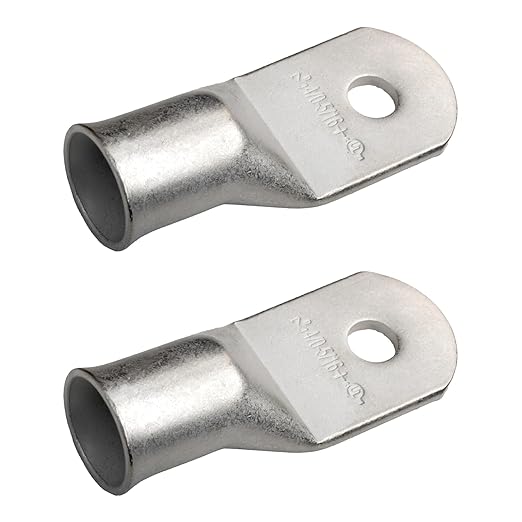 SELTERM 2pcs 4/0 AWG (XL) 5/16" Stud Tinned Copper Wire Lugs,Battery Lugs,Ring Terminals, Battery Cable Ends, 0000 Gauge Ring Terminal Connectors,UL Marine Grade Electrical Battery Terminal Connectors
