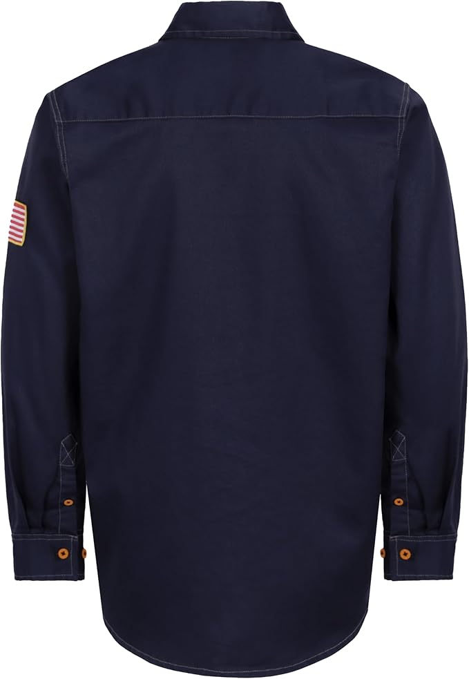 BOCOMAL FR Shirts for Men Flame Resistant Light Weight NFPA2112 Fire Retardant Welding Shirt Water & Oil Repellent Finish