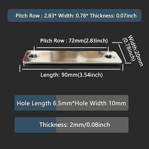 4PCS Pitch Row 2.83IN 2mm Thick Bus Bars Connector red Copper Nickel-Plated for Lifepo4 Cell 3.2V 304ah 280ah 302ah 314ah Lithium Battery Busbar (4, Pitch Row 2.83IN)