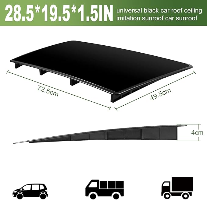 Car Sunroof Wind Deflector, Universal Car Sunroof Cover, Vent Insulator with Insulation Waterproof Surface, Moonroof Visor, with Waterproof Double Side Tape 28.5×19.5×1.5 Inch