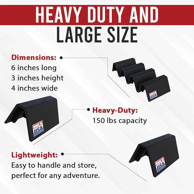 USA-Made Rooftop Pipe Support CTL – 4 Pack - 6" Pre-Cut Heavy-Duty Block - 150 lbs Capacity - Strongest on the Market - Cradle Saddle for Pipes, Rooftop Conduit Support - Eco-Friendly Recycled Plastic