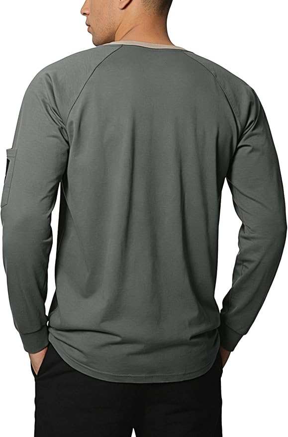 WORKWEYA 6.5oz Men's FR Shirts NFPA 2112 Lightweight Cotton Fire Retardant Shirt