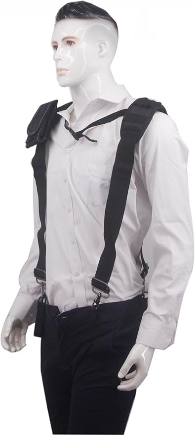 Tool Belt Suspender for Men 4 Point Padded with Attachment Loops, WristBand Pouch Pocket for Construction Worker