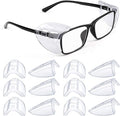 MELASA Safety Glasses Side Shields for Prescription Glasses, Slip on Clear Eye Glasses, Fits Small to Large Eyeglasses