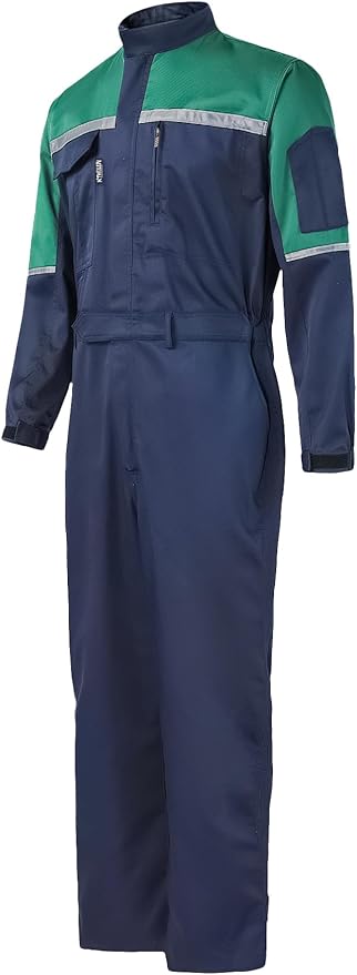 Mens Reflective Coverall Work Mechanics Coverall Work Suit Hi Vis Jumpsuit Bicolor Overalls