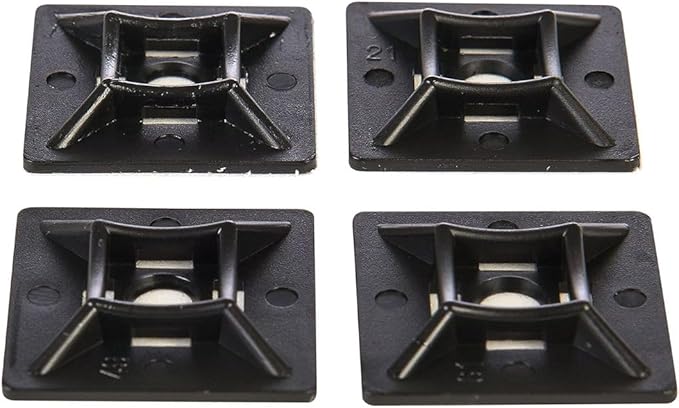 GTSE 9,000 Pack Black Zip Tie Mounts, 1" Adhesive Mounting Squares, Cable Tie Mount, Cable Clips Organizer Holders, Zip Tie Anchor for Wire Bundles, UV Resistant Tie Wrap Bases