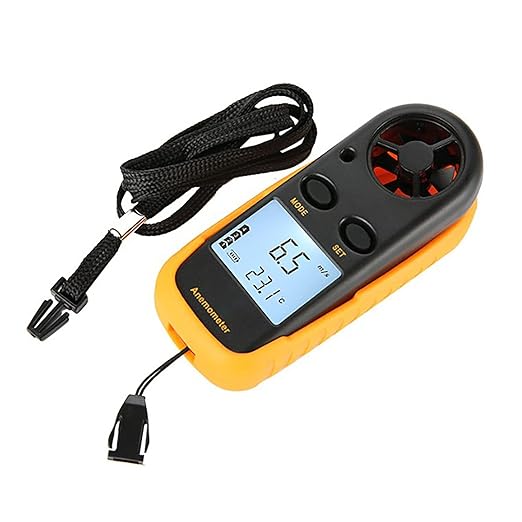 Buachois Anemometer Handheld,Digital Wind Speed Meter,Wind Speed Temperature Gauge with Digital LCD Display,for Measuring Wind Speed, Temperature and Wind Chill