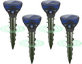 Mole Repellent Ultrasonic Solar Powered Sonic Mole Spikes Outdoor Vole Chipmunk Groundhog Repeller Waterproof Rodent Gopher Snake Deterrent Flash&Vibration is Suitable for Lawn, Courtyard