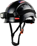 Construction Safety Helmet with Headlight Hard Hat Headlamp Adjustable Ventilation Hardhats Work Head Protection Certified ANSI/ISEA Z89.1