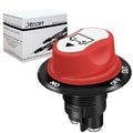 Jtron Car Battery Disconnect Switch MAX.50V DC 50A Cont 75A INT Battery Master Cut Off Isolator Switch Waterproof for Car Motorcycle Marine Boat Auto Camper RV ATV UTV Vehicles (NO-OFF-OUT/50A)