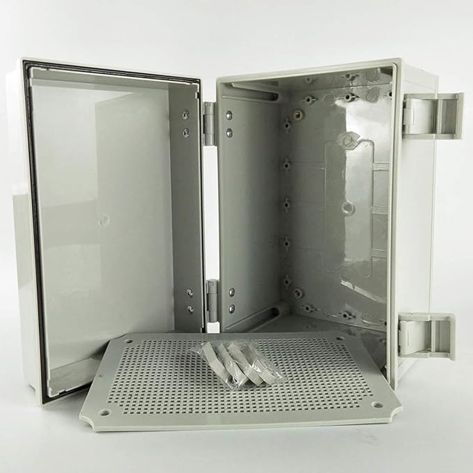 Ogrmar ABS Plastic Dustproof Waterproof IP65 Junction Box Universal Electrical Project Enclosure with Lock (11.8"x7.8"x6.3")