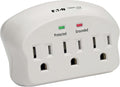 Eaton Tripp Lite SK3-0 Multi-Plug Wall Outlet Extender Surge Protector, 3 Outlets, 660 Joule Rating, Diagnostic LEDs, Portable Travel Wall Plug, Lifetime Manufacturer's Warranty & $5,000 Insurance