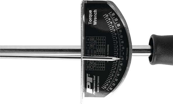 Performance Tool W3001C 1/2-Inch Beam Style Torque Wrench (0-150 ft/lb) With Clockwise or Counterclockwise Capabilities