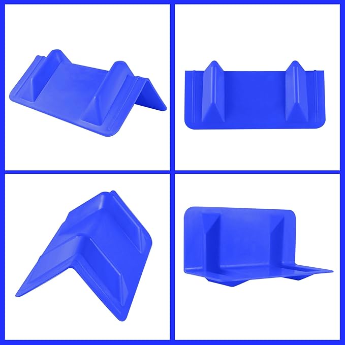 24 Pack Flatbed Edge Corner Protector for Cargo Shipping, Plastic Ratchet Strap Protectors for Tie Downs, Corner Guards for Straps Blue
