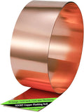 GOORY Copper Flashing 20 Gauge - 4in x 10ft 0.03"(0.81mm) Thickness Roof Flashing Roll - 99.95+% Pure Copper Sheet Metal ASTM B152 - Roofing Repair DIY Project Contractor Jewelry Crafts
