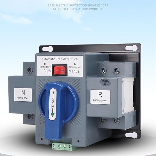 63A 110V Dual Power Automatic Transfer Switch Manual Transfer Switch 50/60Hz Din Rail Mounted Mini ATS 2/3/4P 63/32A for Hone Generator and Backup Power RV (3P 63A)